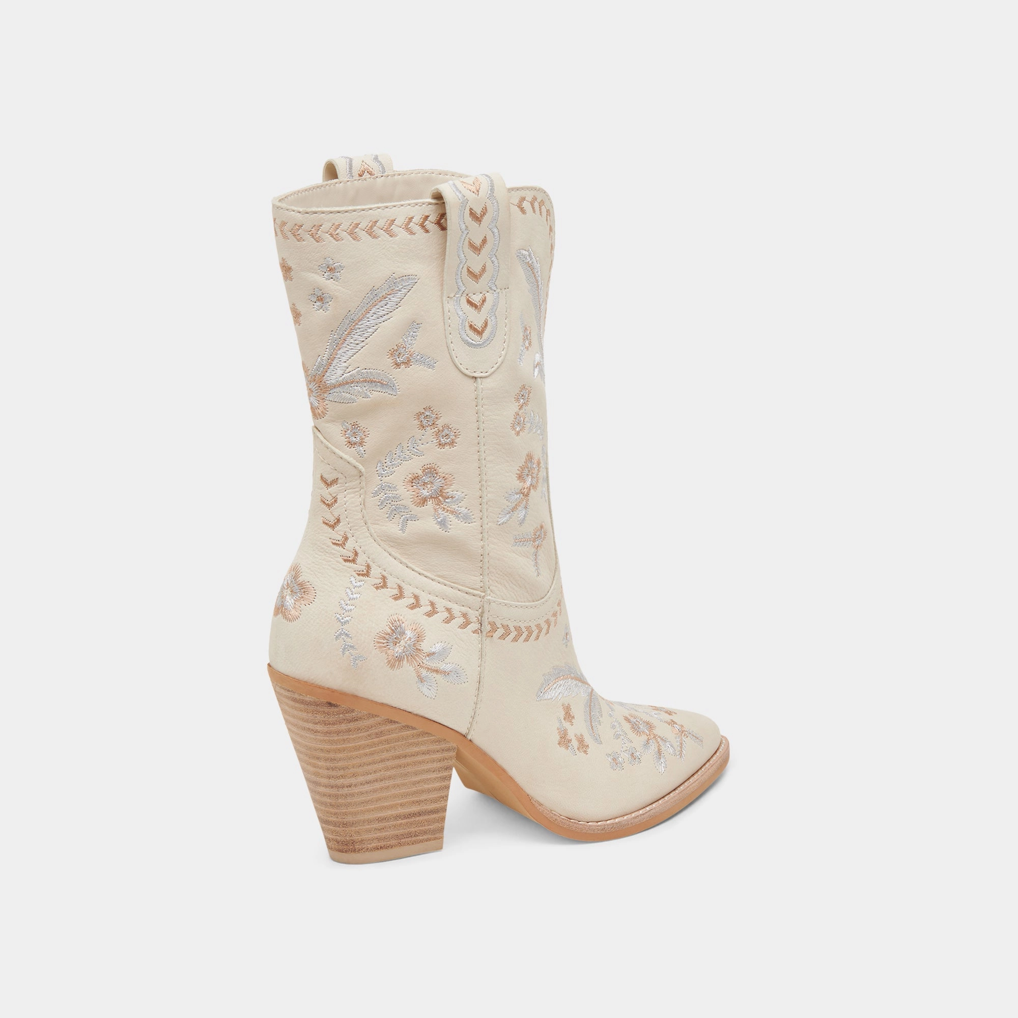 JESSEY FLORAL BOOTS CREME NUBUCK