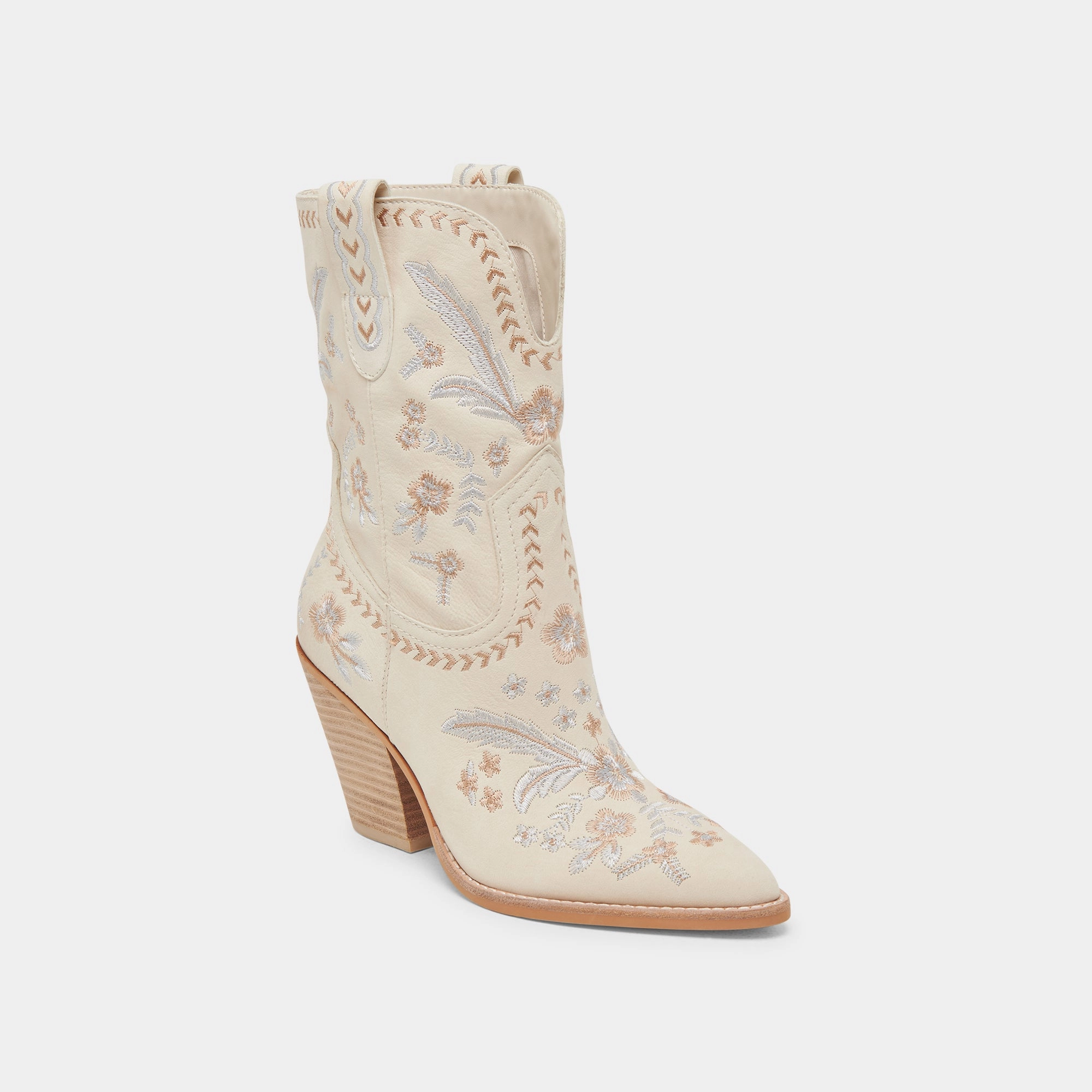 JESSEY FLORAL BOOTS CREME NUBUCK