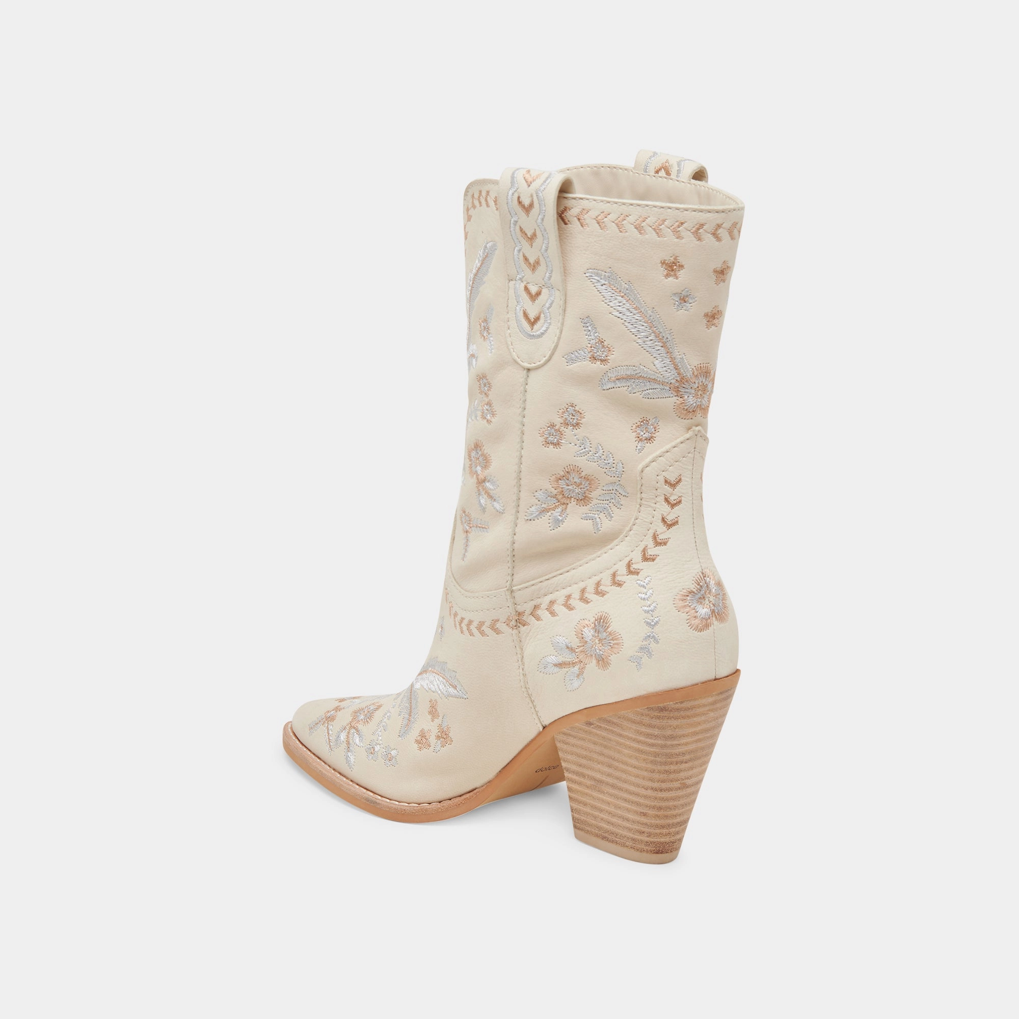 JESSEY FLORAL BOOTS CREME NUBUCK