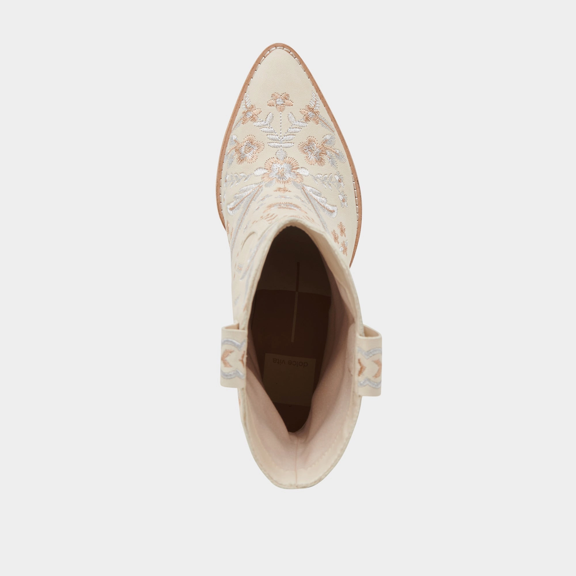 JESSEY FLORAL BOOTS CREME NUBUCK