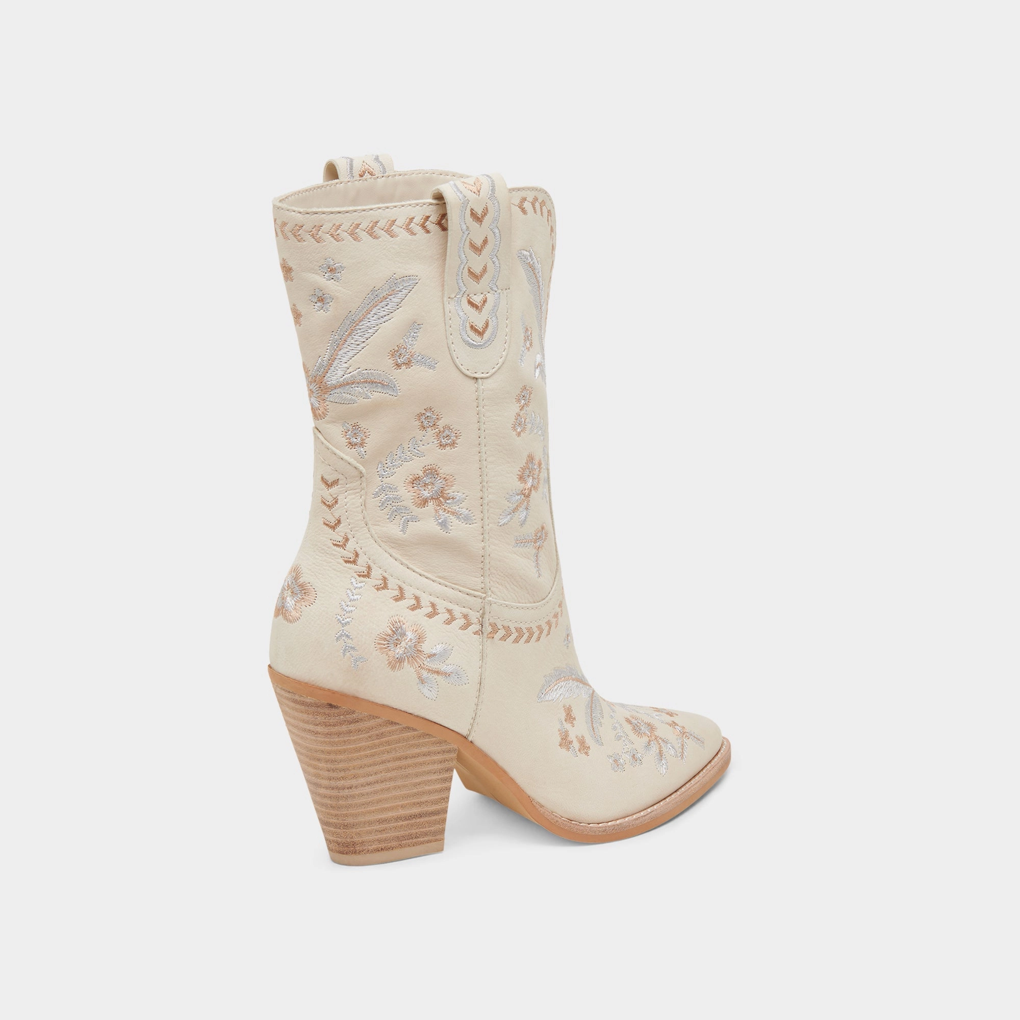 JESSEY FLORAL BOOTS CREME NUBUCK