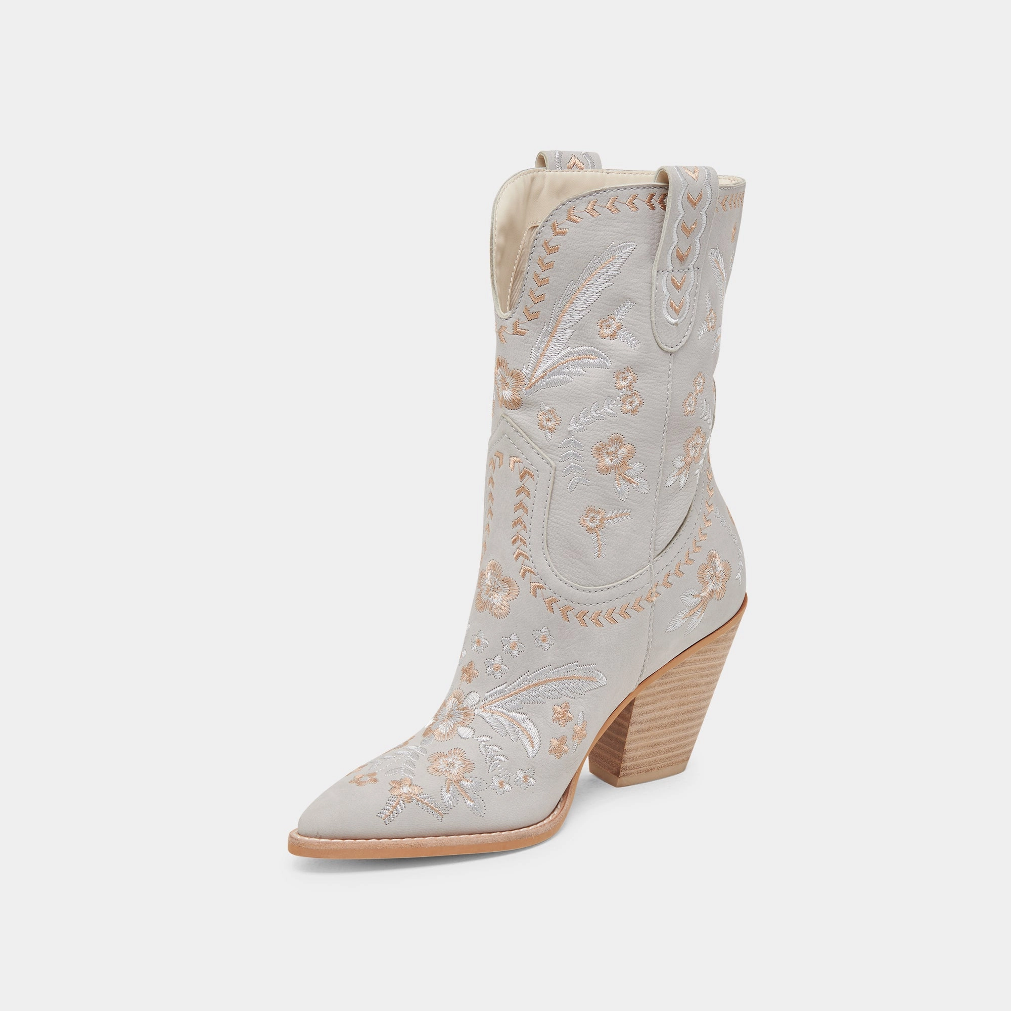 JESSEY FLORAL BOOTS LIGHT BLUE NUBUCK
