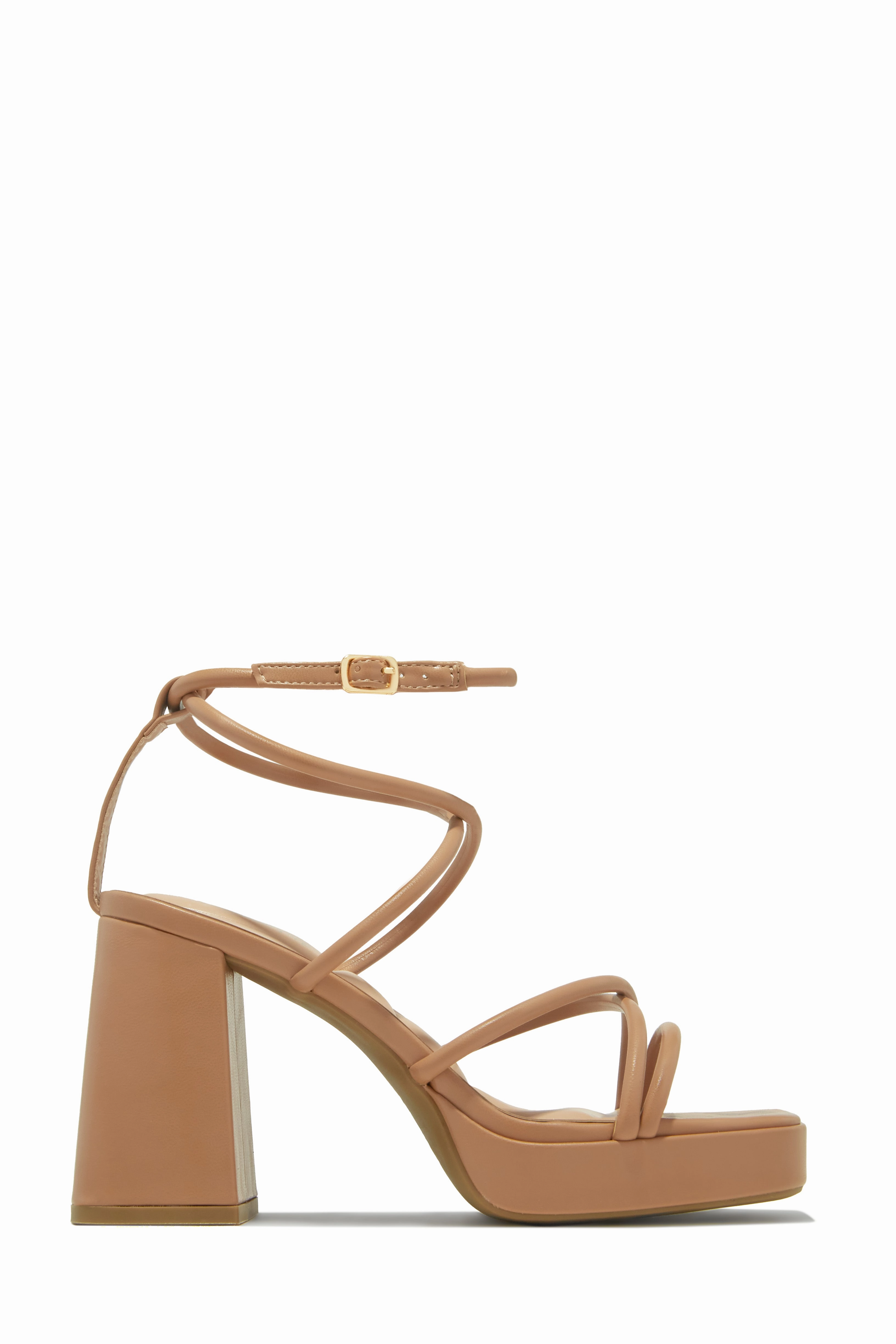Kaylie Platform Block Heels - Nude