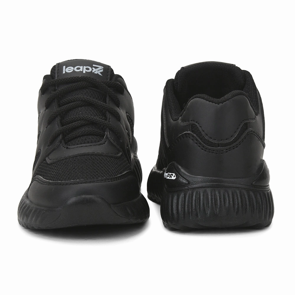 Leap7x Black Lacing Uniform School Shoes For Kids NITSCHO-1L By Liberty