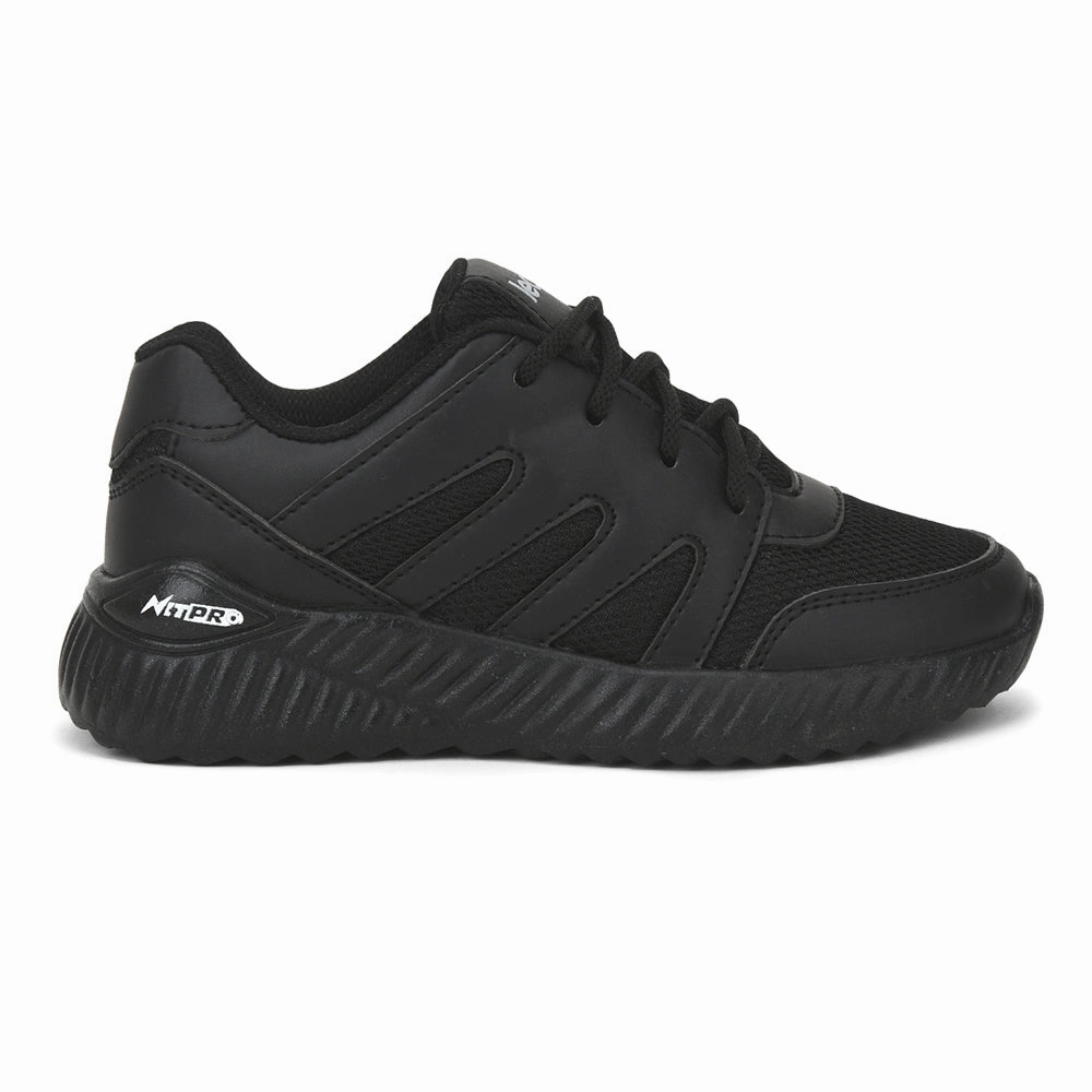 Leap7x Black Lacing Uniform School Shoes For Kids NITSCHO-1L By Liberty