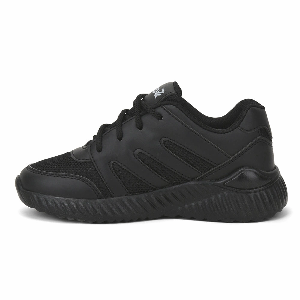Leap7x Black Lacing Uniform School Shoes For Kids NITSCHO-1L By Liberty