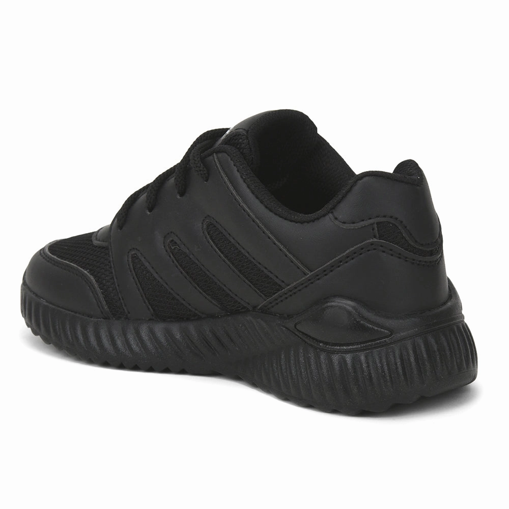 Leap7x Black Lacing Uniform School Shoes For Kids NITSCHO-1L By Liberty