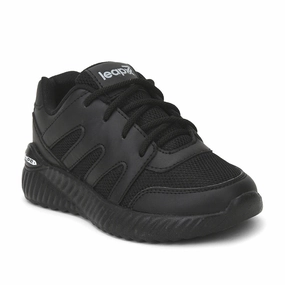 Leap7x Black Lacing Uniform School Shoes For Kids NITSCHO-1L By Liberty