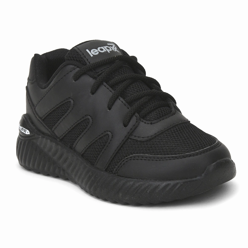 Leap7x Black Lacing Uniform School Shoes For Kids NITSCHO-1L By Liberty
