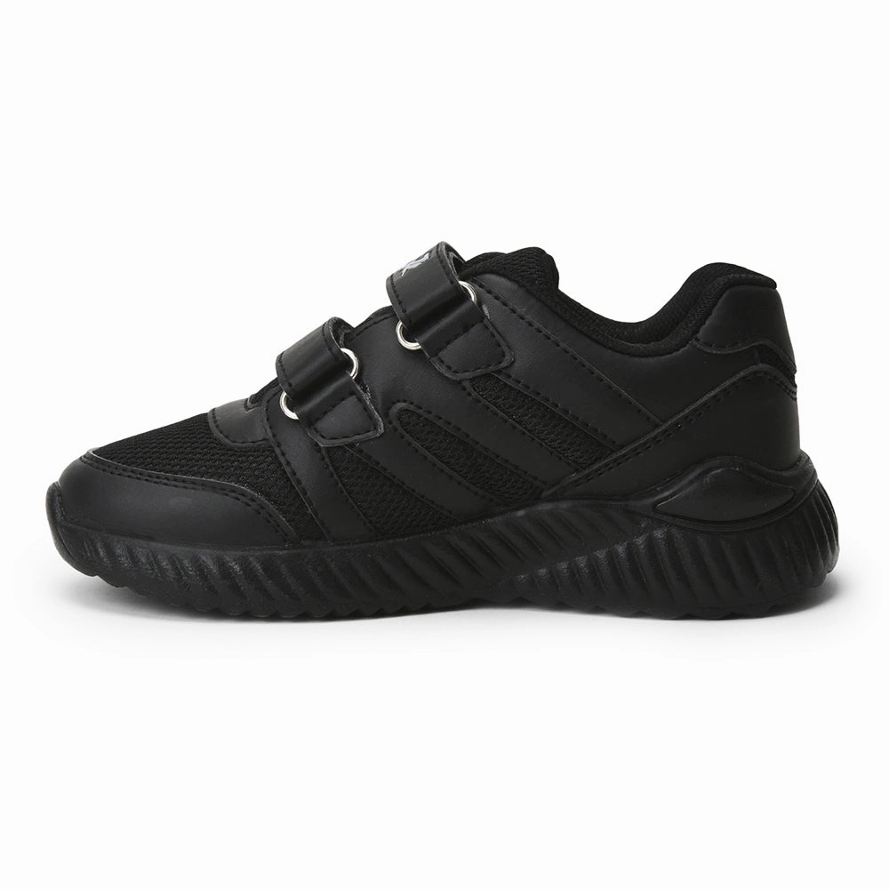Leap7x Black Velcro Uniform School Shoes For Kids NITSCHO-1V By Liberty