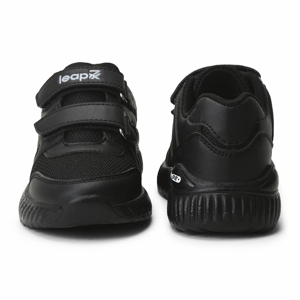 Leap7x Black Velcro Uniform School Shoes For Kids NITSCHO-1V By Liberty