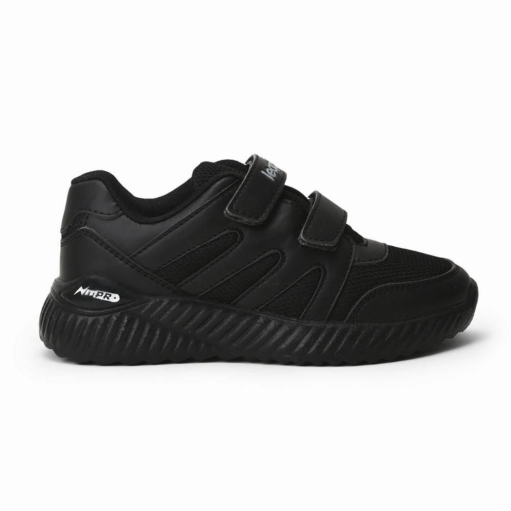 Leap7x Black Velcro Uniform School Shoes For Kids NITSCHO-1V By Liberty