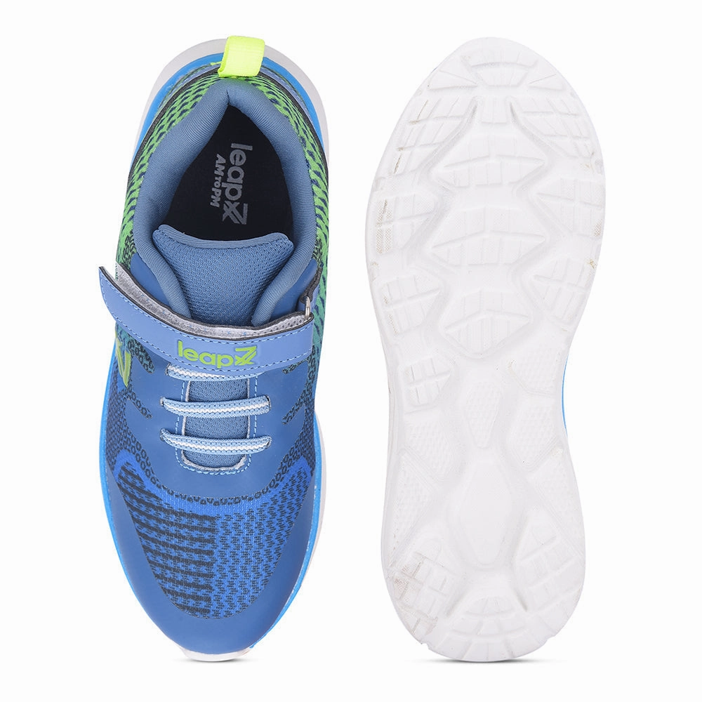 Leap7x Blue Sports Non Lacing Walking Shoes For Kids KIMSER-E By Liberty