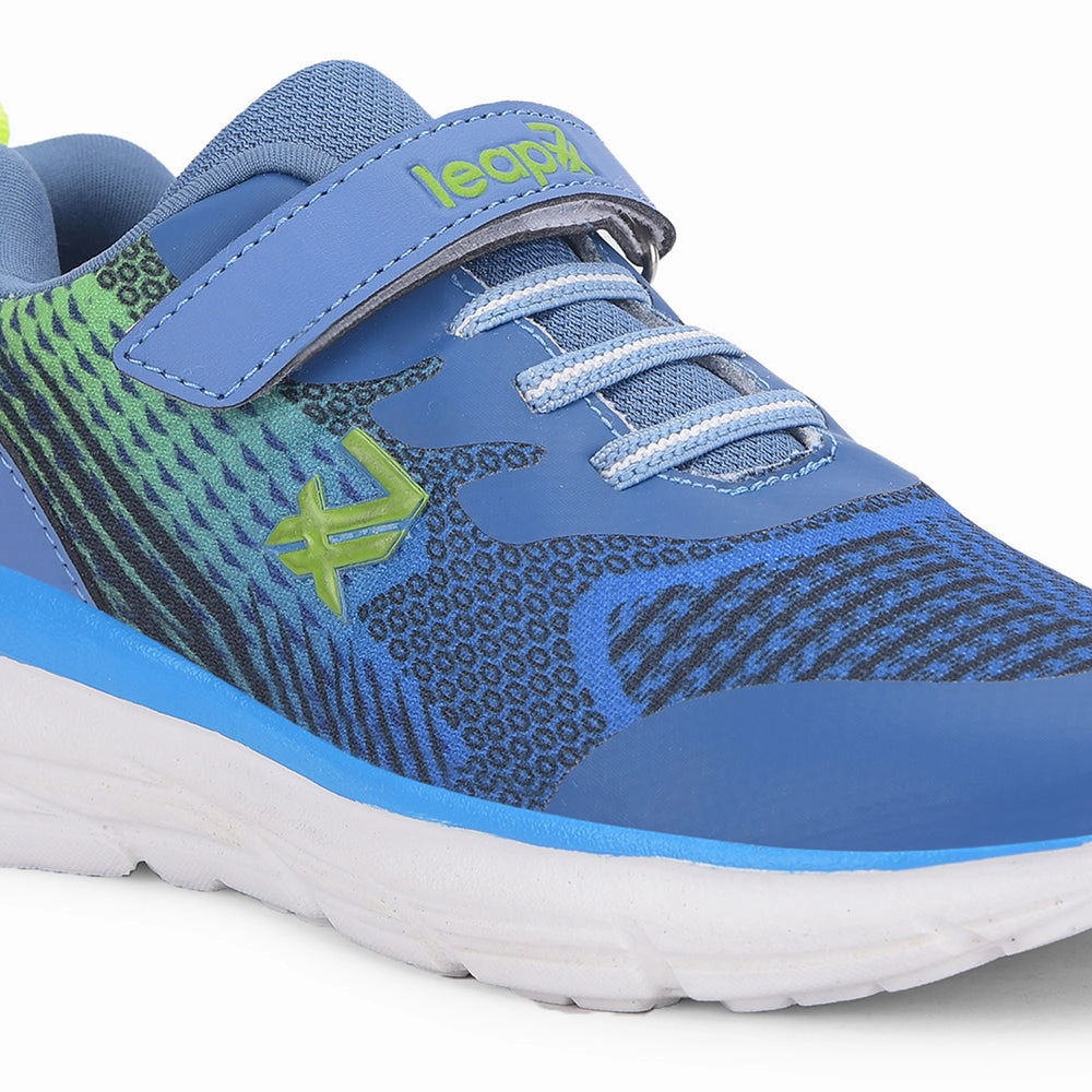 Leap7x Blue Sports Non Lacing Walking Shoes For Kids KIMSER-E By Liberty