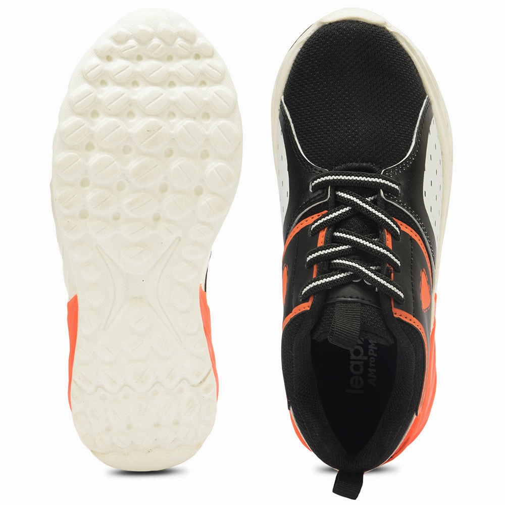 Leap7x By Liberty Kids ANTONY-E Black Sports Non Lacing Shoes