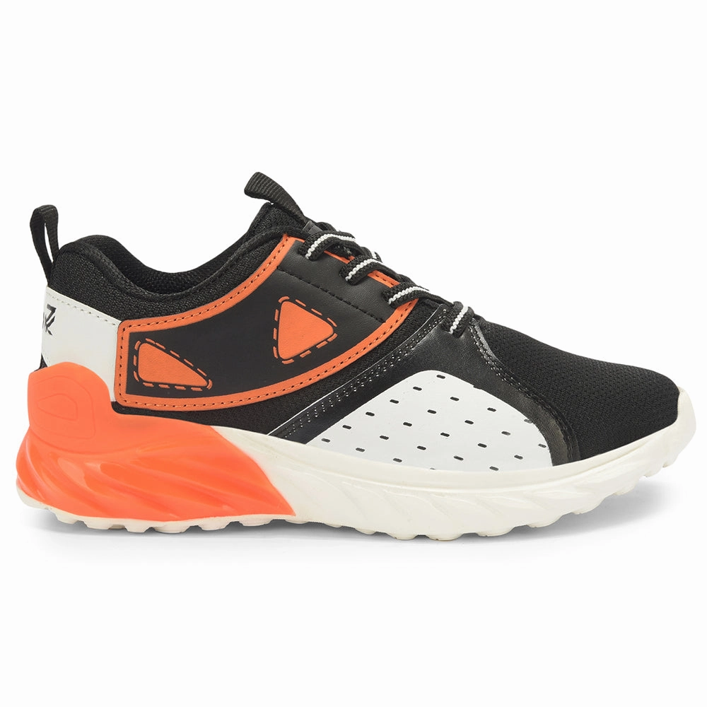Leap7x By Liberty Kids ANTONY-E Black Sports Non Lacing Shoes