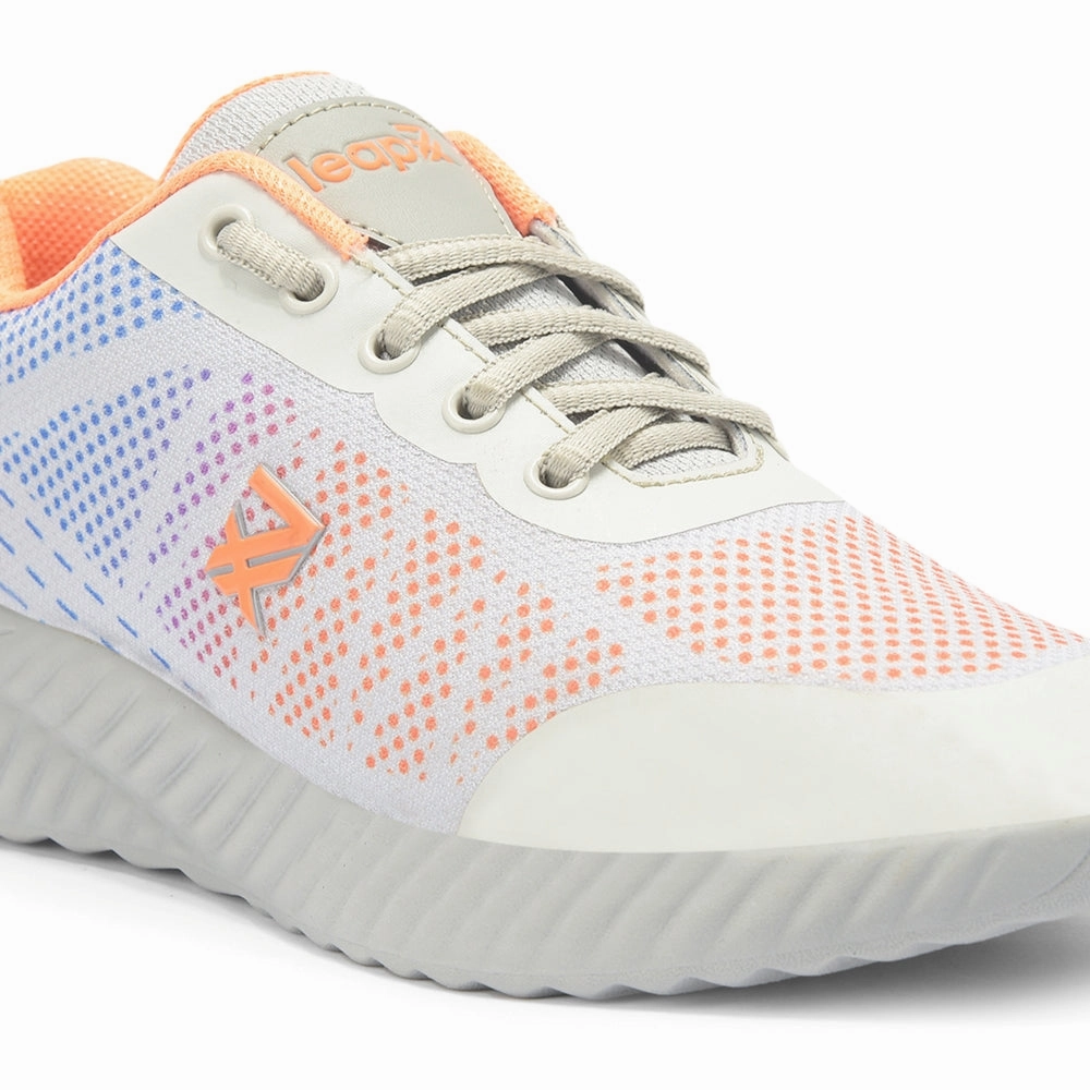Leap7x Light Grey Lacing Sports Walking Shoes For Kids NITKID-4EL By Liberty