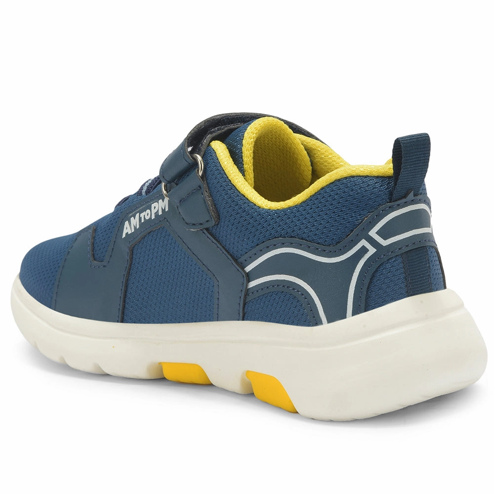 Leap7x Teal Blue Sports Non Lacing Walking Shoes For Kids ETHAN-E By Liberty