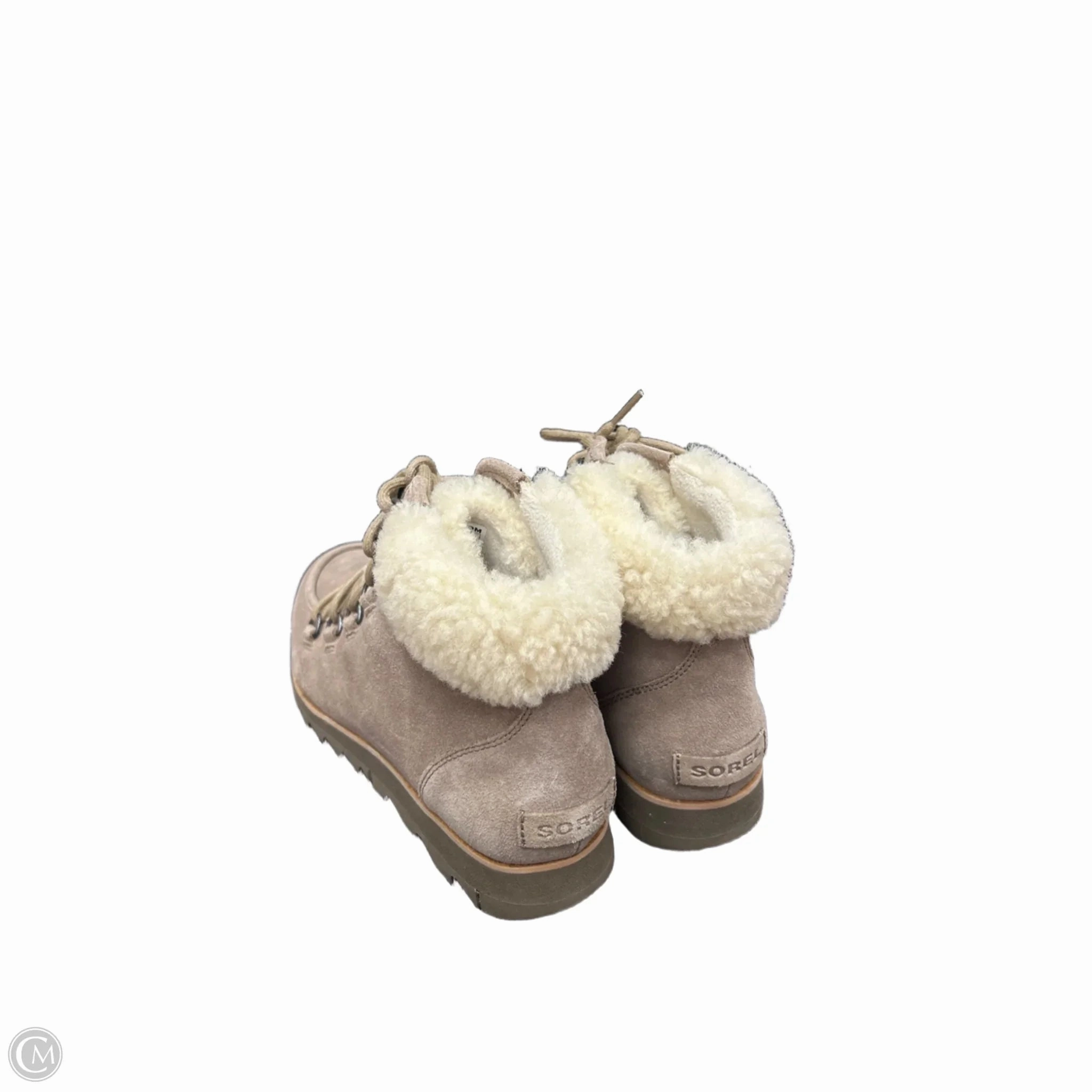Like New! Boots Ankle Heels By Sorel In Beige, Size: 10