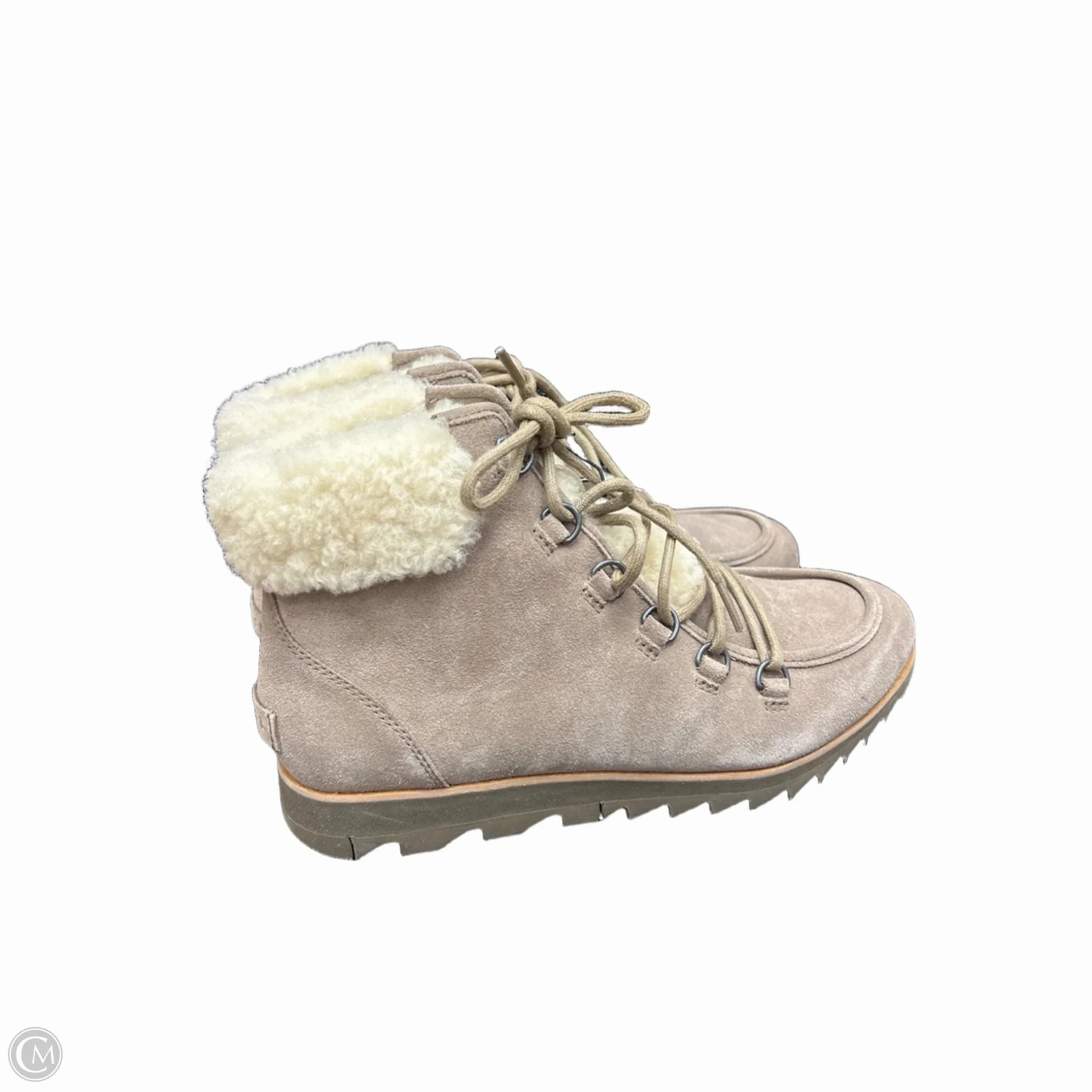 Like New! Boots Ankle Heels By Sorel In Beige, Size: 10