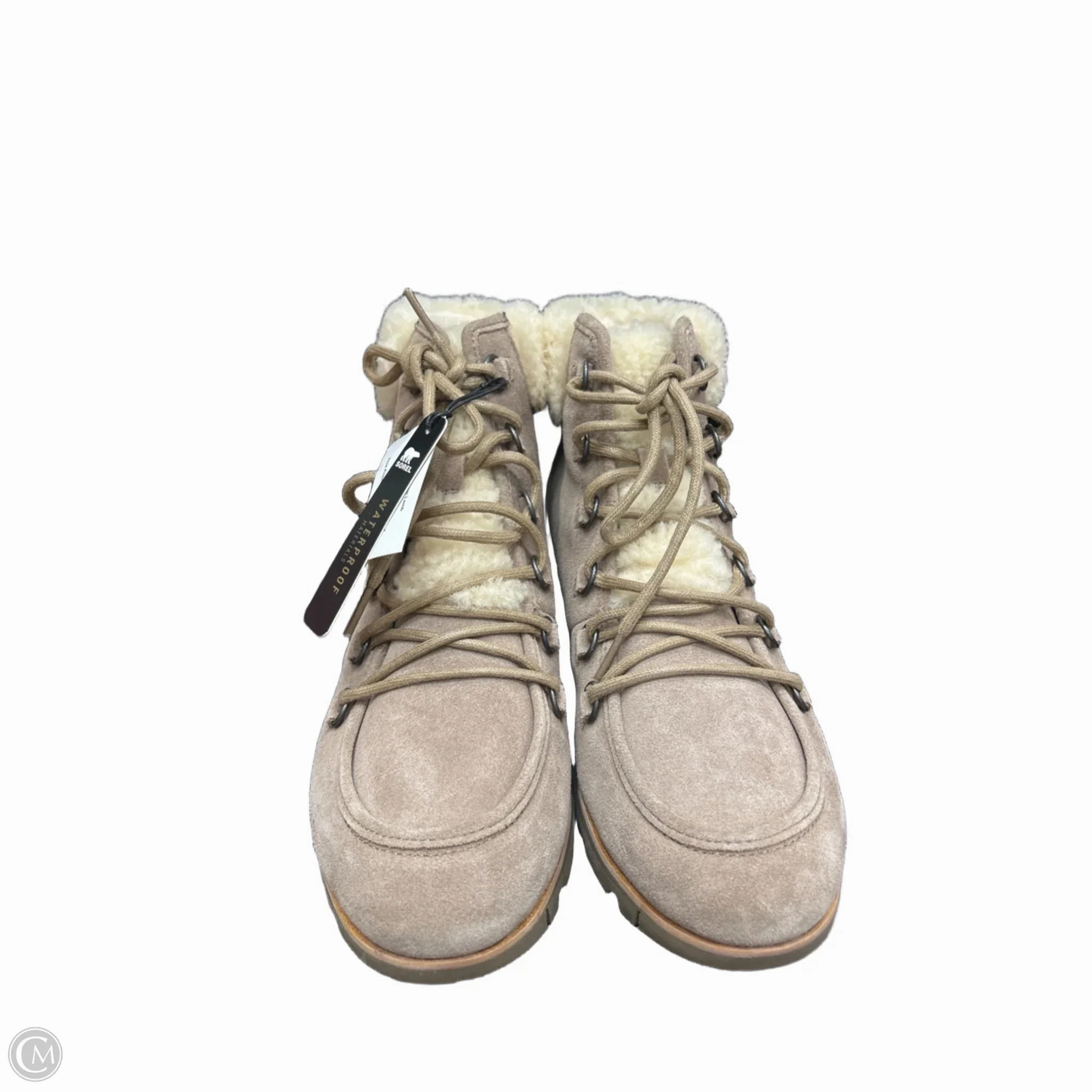 Like New! Boots Ankle Heels By Sorel In Beige, Size: 10
