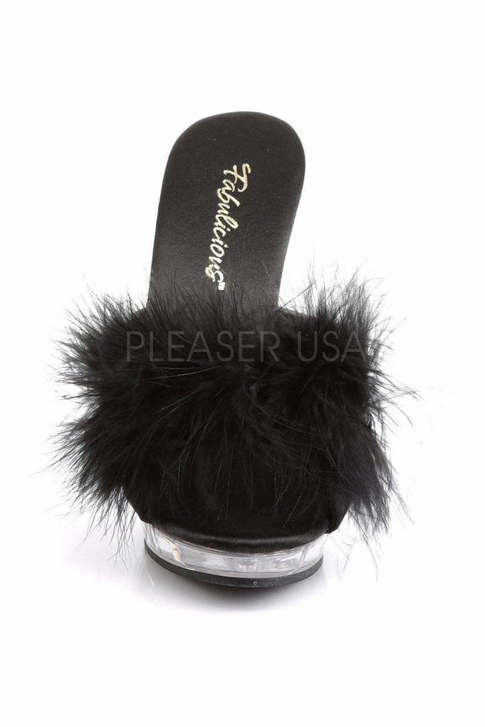 LIP-101-8 Mule | Black Genuine Satin