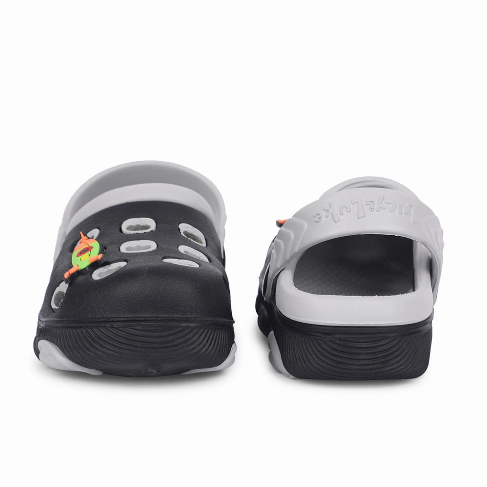 Lucy & Luke Black Casual Slingback Clogs For Kids LPMXT-823 By Liberty