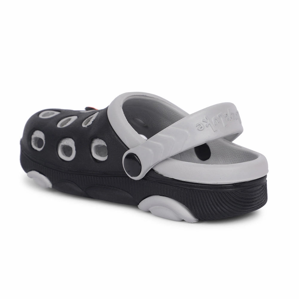 Lucy & Luke Black Casual Slingback Clogs For Kids LPMXT-823 By Liberty
