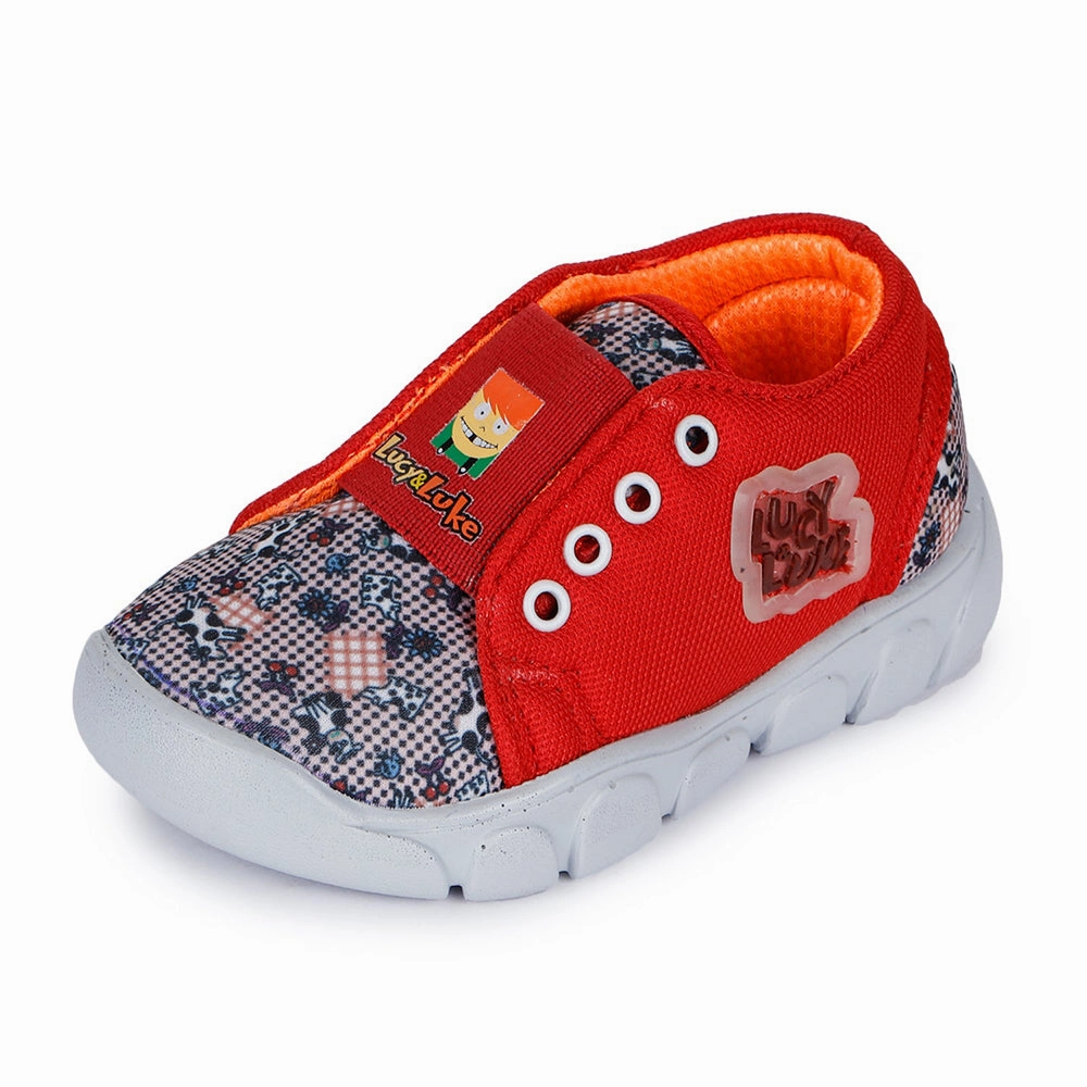 Lucy & Luke Casual Red Non-Lacing Shoes For Kids FLYNN-15 By Liberty