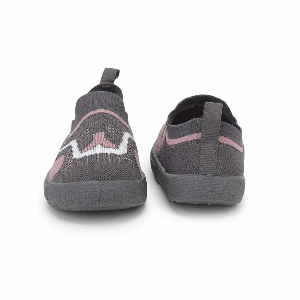 Lucy & Luke (Grey) Casual Non Lacing Shoes For Kids 8152-1 By Liberty
