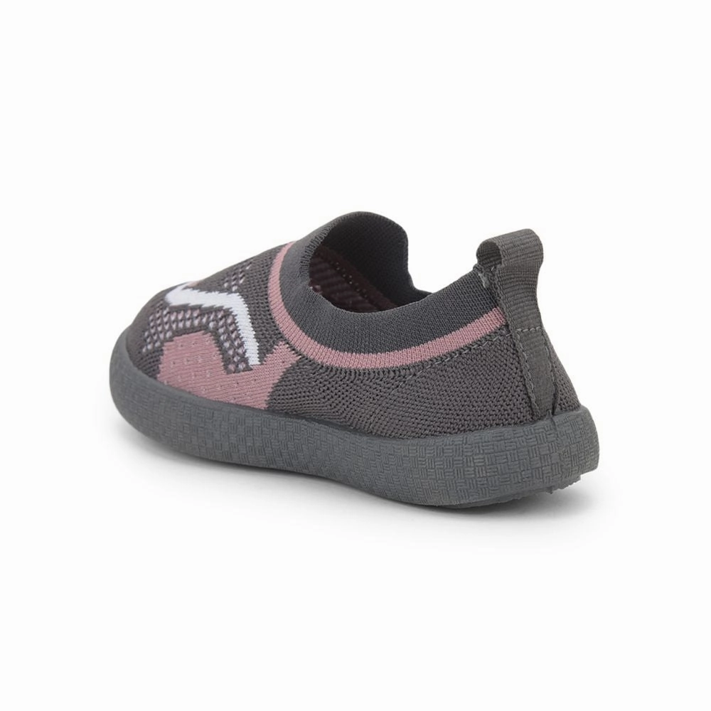 Lucy & Luke (Grey) Casual Non Lacing Shoes For Kids 8152-1 By Liberty