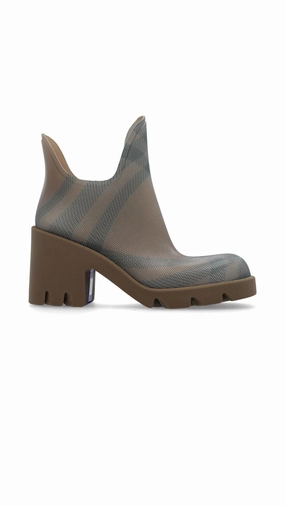 Marsh Checked Rubber Boots - Brown / Green