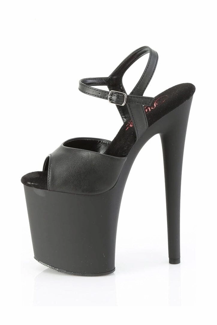 NAUGHTY-809 Black Faux Leather Sandal