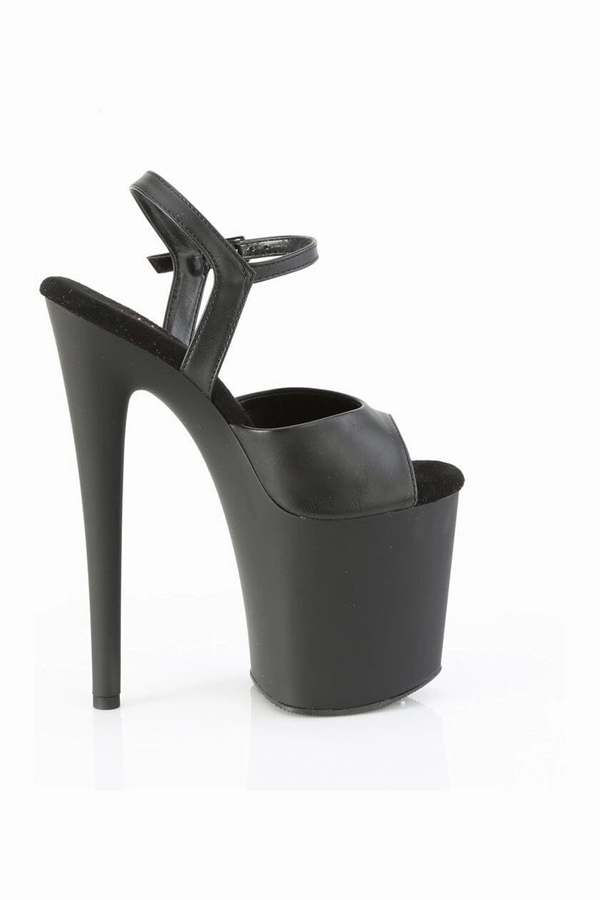 NAUGHTY-809 Black Faux Leather Sandal