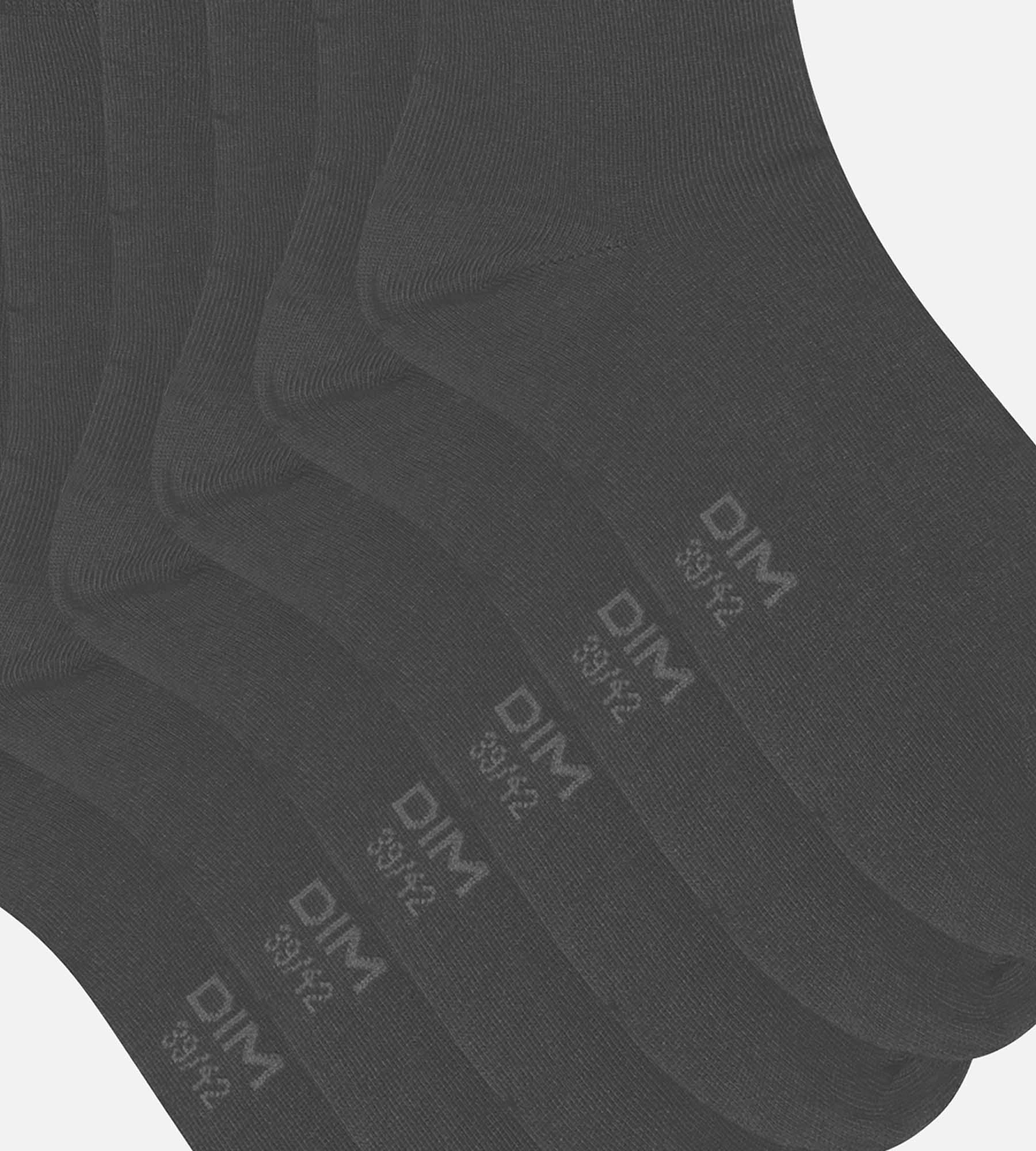 Pack of 3 Pairs of Men's Anthracite Comfort Cotton Socks Dim