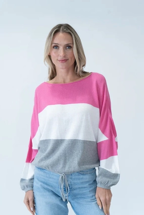 Pink Color block Sweater