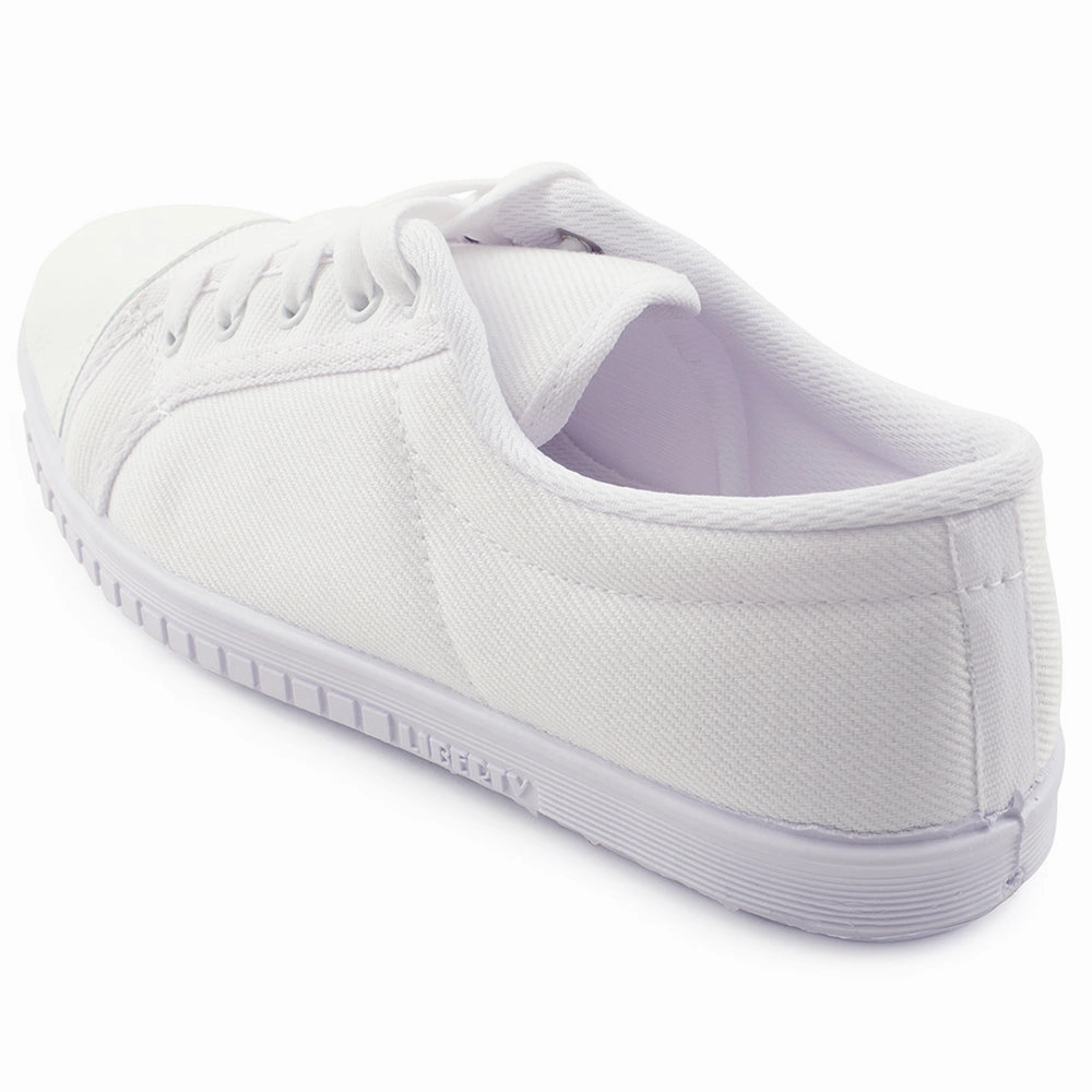 Prefect White Lacing PT School Shoes For Kids TENIS By Liberty