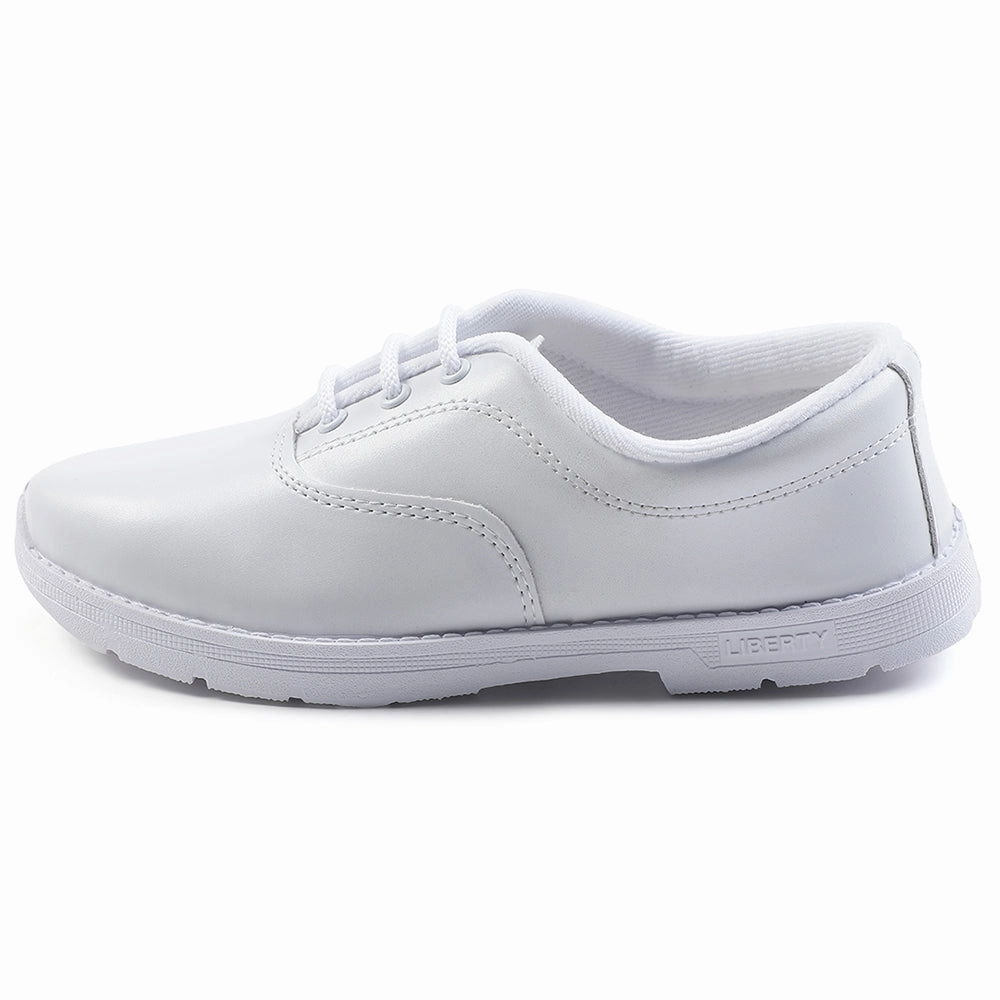 Prefect White Lacing Uniform School Shoes For Kids S/BOY EXCE By Liberty