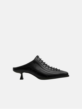 Rachel Apple Leather Mules | Black