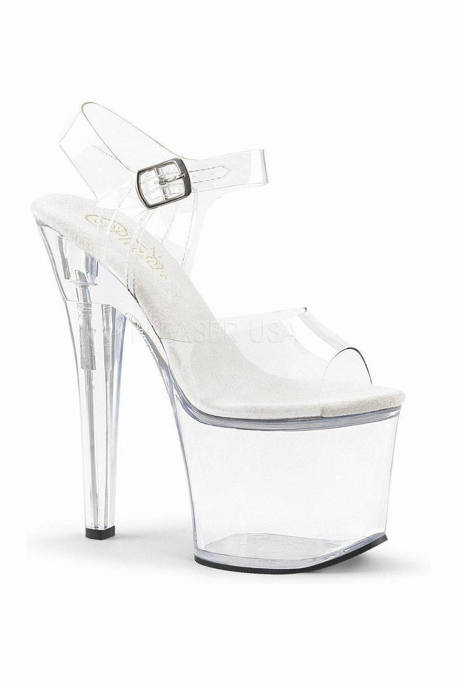 RADIANT-708 Platform Sandals | Clear Vinyl