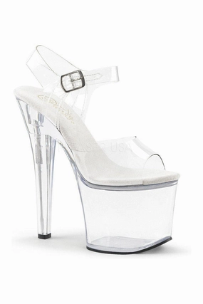 RADIANT-708 Platform Sandals | Clear Vinyl
