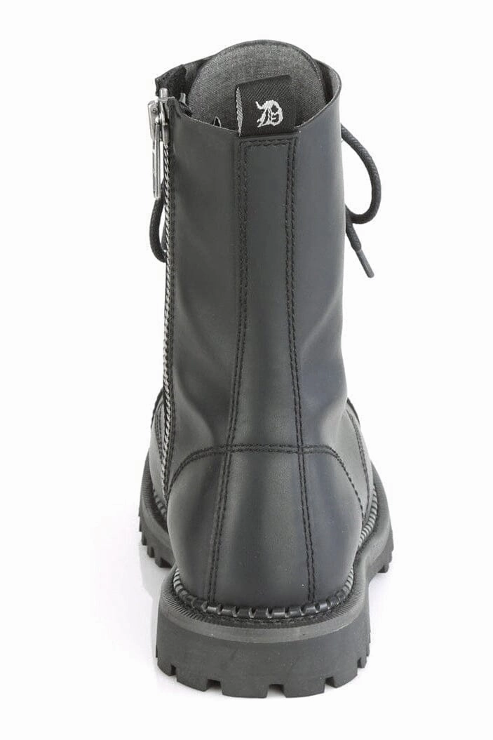 RIOT-10 Black Vegan Leather Ankle Boot