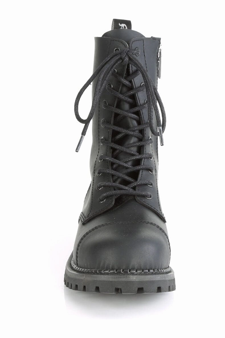 RIOT-10 Black Vegan Leather Ankle Boot
