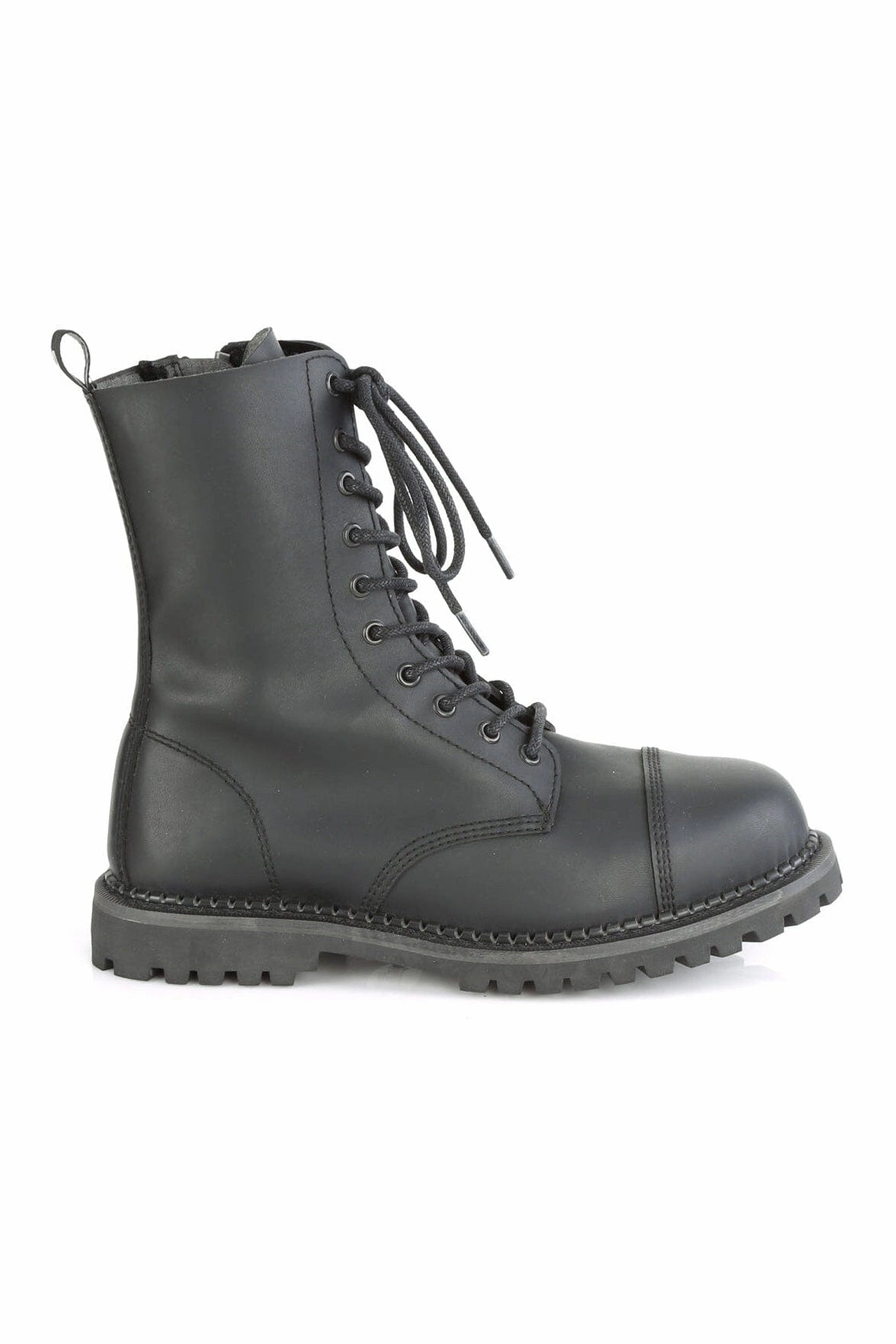 RIOT-10 Black Vegan Leather Ankle Boot