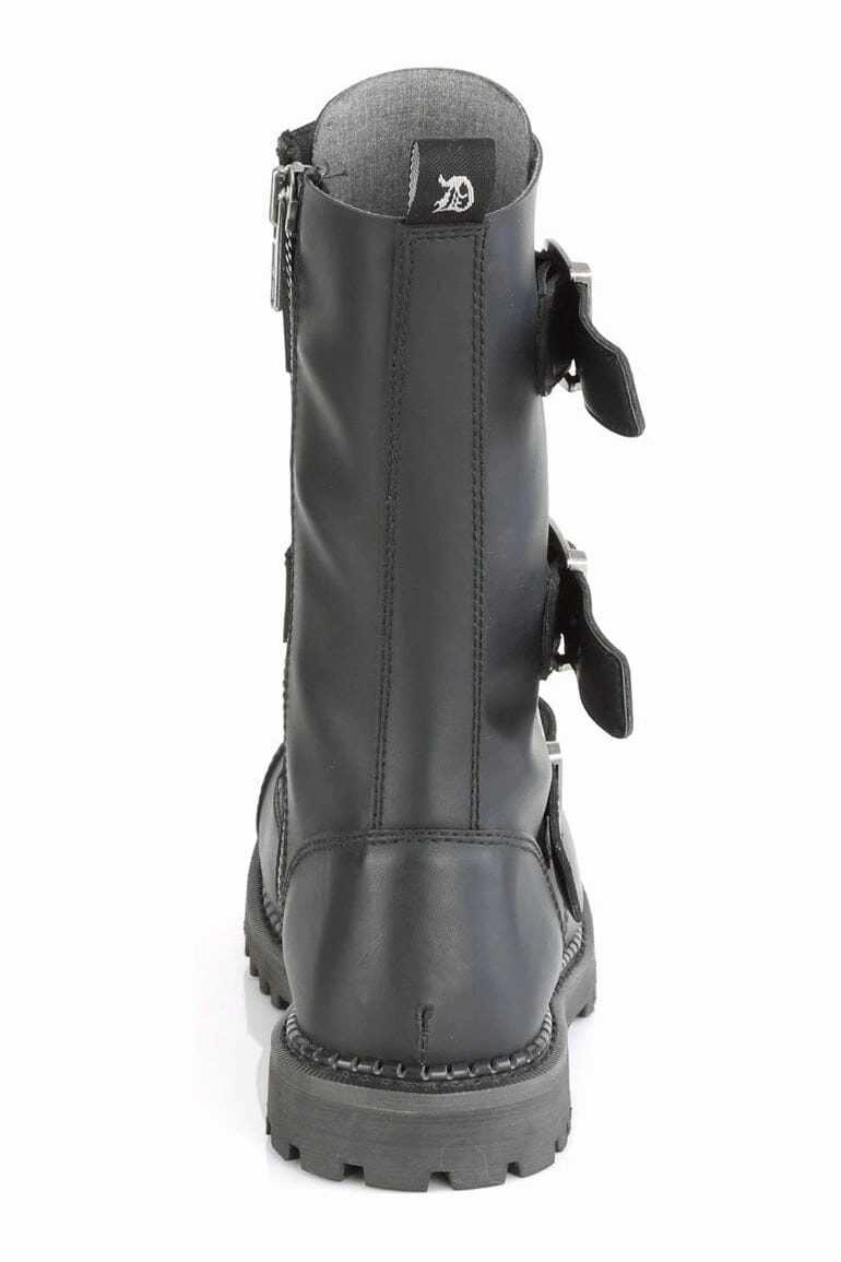 RIOT-12BK Black Vegan Leather Ankle Boot
