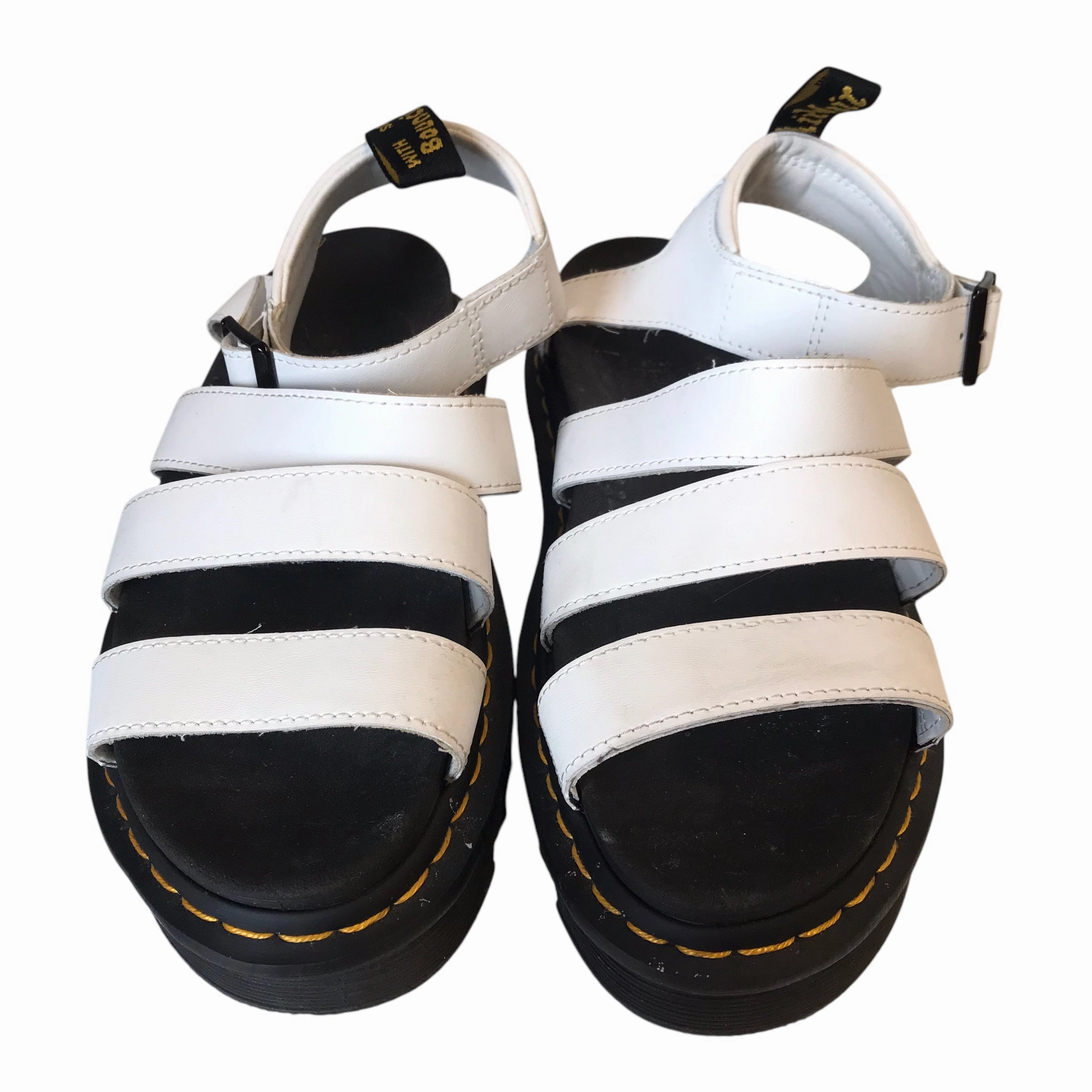Sandals Flats By Dr Martens In Black & White, Size:8
