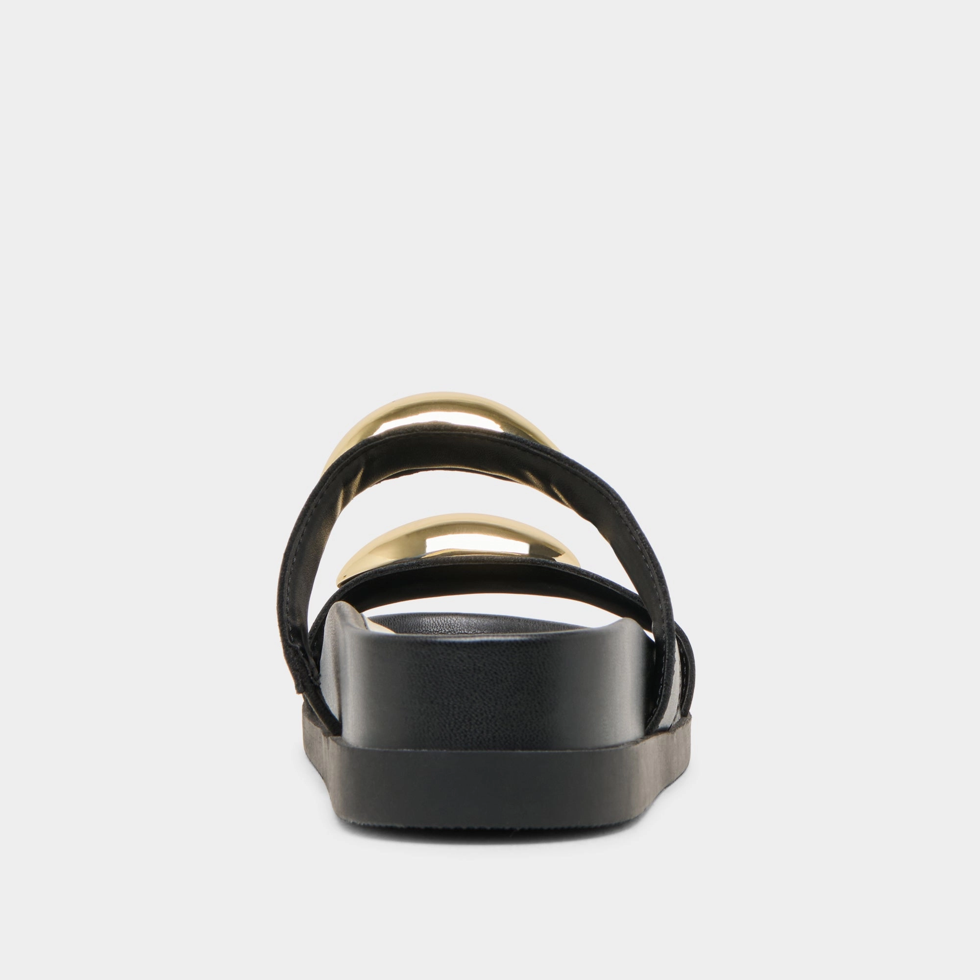 SATINE SANDALS BLACK LEATHER