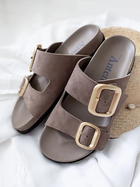 Shari taupe suede