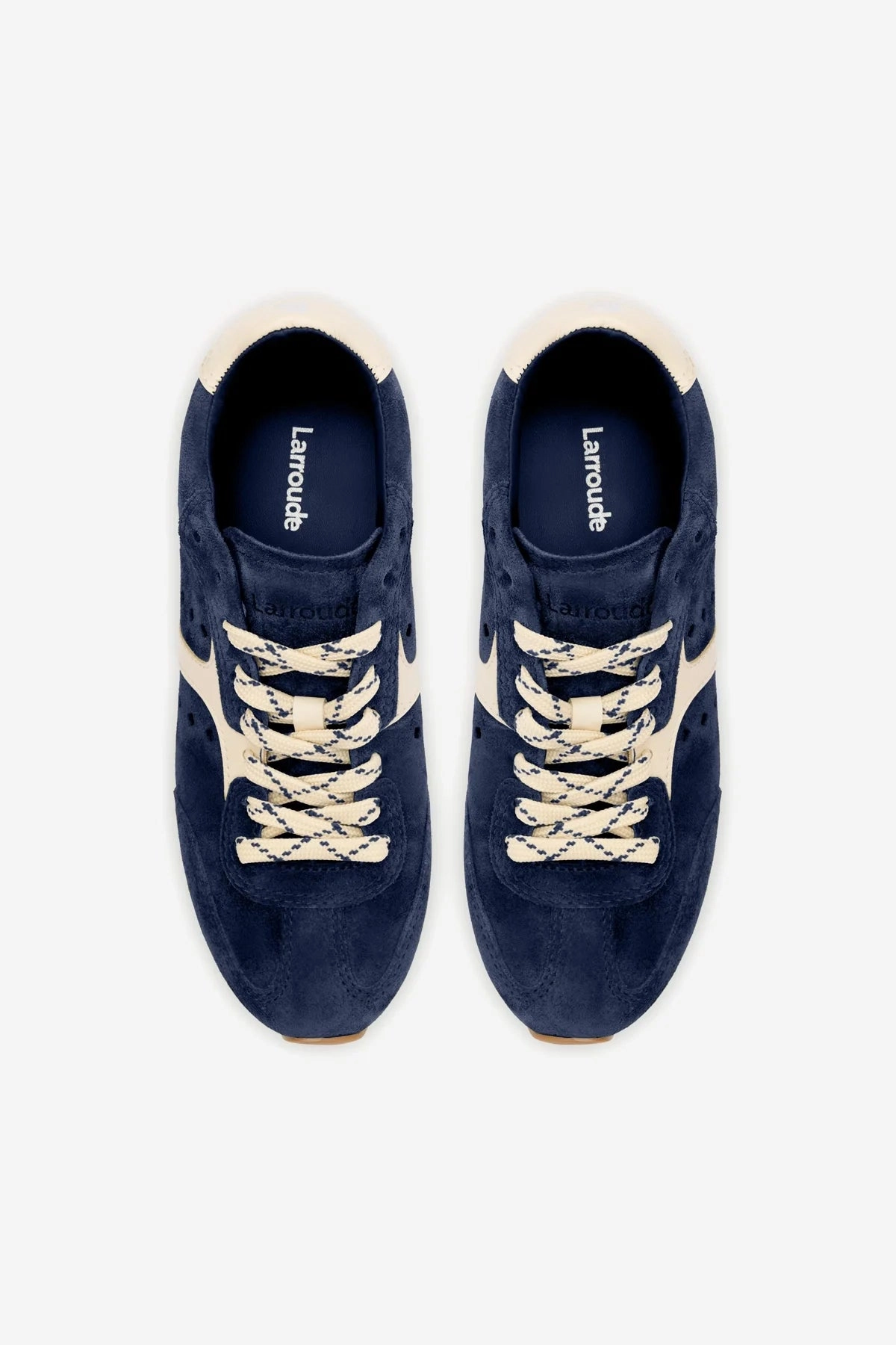 Stella Sneaker In Navy Suede and Ivory Leather