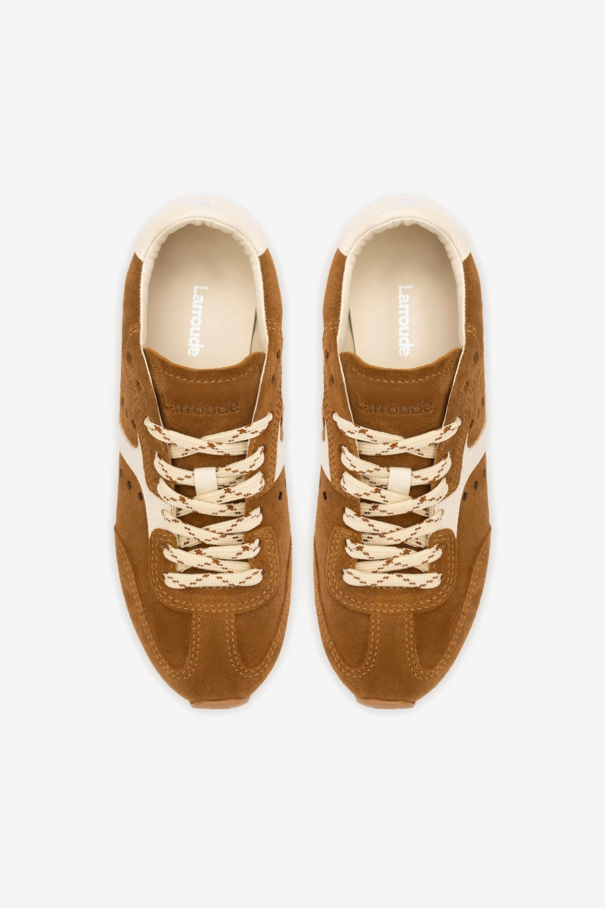 Stella Sneaker In Russet Suede and Ivory Leather